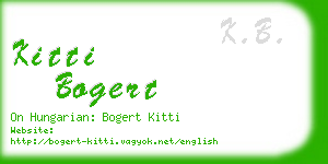 kitti bogert business card